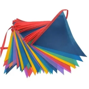 Guirnalda de banderines de friselina Triangulares x10 mts